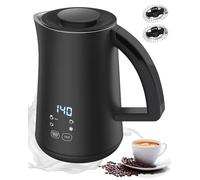 Milk Frother Electric - 4 in 1 Milk Steamer with LCD Touch Control, Silent Milk Foamer with Digital Display Auto Shut-Off, Large Capacity for Hot or Cold Chocolate, Milk, Coffee, Cappuccino, Latte