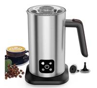 Milk Frother Electric, Coffee Frother, Warm and Cold Milk Foamer, 350 mL 4 in 1 Automatic Milk Warmer Stainless Steel with Touch Screen, for Coffee, Latte, Hot Chocolate
