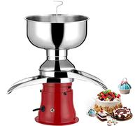 Milk Frother， Electric Fresh Milk Cream Centrifugal Separator,50l/h High-Speed Rotary Separator Turning Raw or Whole Milk into Skim Milk and Cream for Sheep Milk, Goat Milk, Shake/Butter,Red