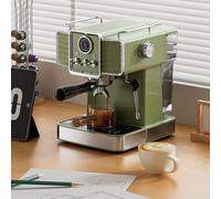 Milk Frother, Espresso Machine with, 15 Bar Professional Coffee Maker, with 1.6L Water Tank/Drip Tray/Visual Pressure Gauge, 1350W,for Cappuccino, Latte