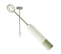 Milk Frother Hand - Electric Whisk with 2 Stainless Steel Heads | Màtcha Coffee Battery Beverage Mixer, Mini Automatic Egg Beater for Pastry and Hot Chocolate (Green)