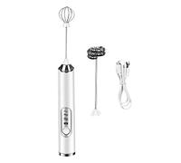 Milk Frother Handeld, Rechargeable Coffee Frother Electric Whisk, Electric Foam Maker with Three-Speed Double Whisk Head, Foamer Whisk for Coffee, Latte, Cappuccino, Hot Chocolate,Egg Beating