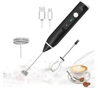 Milk Frother Handheld, Portable Coffee Maker for Cappuccino/Hot Chocolate/Latte, Hand Blender Mixer, USB Rechargeable 3 Speed Electric Whisk Small Coffee Machine, Mini Milkshake Maker, Matcha Foamer