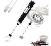 Milk Frother Handheld, Rechargeable Battery Powered Coffee Frother, 2 Heads Automatic Coffee Whisk Foam Mixer with USB Rechargeable 3 Speeds, Drink Mixer for Matcha, Latte, Hot Chocolate, Cappuccino