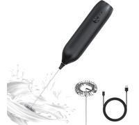 Milk Frother Handheld,Rechargeable Coffee Milk Frother,Mini Foam Maker for Coffee Cappuccino Lattes Frappe Matcha and Hot Chocolate,Stainless Steel Whisk Drink Mixer