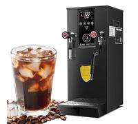 Milk Frother,LCD Touch Screen Commercial, 12L Full-Automatic Steam Boiling Water Frothing Machine, 3000W Stainless Steel Electric Coffee Foam Maker, 360° Rotating Steam/Water Valve,Black