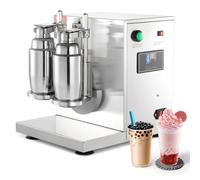 Milk Frother, Milk Tea Shaker, Electric Double Frame Milk Tea Shaker Machine, 1-120s Adjustable Milk Shake Mixer Machine with Double Stainless Steels Cups for Bubble Tea Juice Coffee Milk Wi