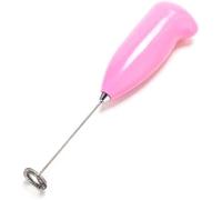 Milk Frother Mixer Whisk Electric Egg Beater Coffee, Mini Kitchen Blend Handheld Stirrer Foamer Gadget, Mini Drink Mixer Foaming for Latte Cappuccino Hot Chocolate with Stainless Steel Stand (Pink)