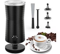 Milk Frother, Morpilot 4 in 1 Electric Milk Frothers, Hot & Cold Milk Foamer, 240ml, 400w, Strix Temperature Controls, Silent Operation, for Coffee, Cappuccino, Black