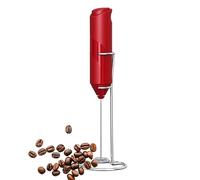 Milk Frother Silreck Milk Frother Handheld Electric Milk Frother for Coffee Latte Cappuccino Automatic Drinks Mixer and Coffee Frother (Red + Stand)