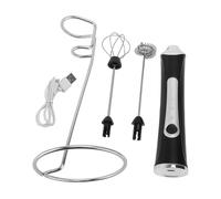 Milk Frother Wand Rechargeable Handheld Foam Maker Drink Mixer Electric Whisk Beater with Stand for Coffee Hot Chocolate Matcha