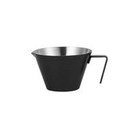 Milk Frothing Pitcher 100ml Espresso Measuring Cup with Scale Stainless Steel Coffee Sharp Mouth with Handle Measure Mugs(Black)