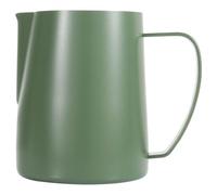 Milk Frothing Pitcher, 20oz/600ml Stainless Steel Espresso Steaming Pitcher, Milk Frother Steamer Cup For Latte Art Cappuccino With Measurement Scale, Green