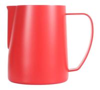 Milk Frothing Pitcher, 20oz/600ml Stainless Steel Espresso Steaming Pitcher, Milk Frother Steamer Cup For Latte Art Cappuccino With Measurement Scale, Red