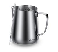 Milk Frothing Pitcher, 20oz Steaming Pitcher Stainless Steel Espresso Machine Accessories for Coffee Bar, Cappuccino Barista Tools Milk Jug Steamer Frother Cup with Decorating Latte Art Pen