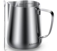 Milk Frothing Pitcher, 22oz 650ml Milk Frother Cup Stainless Steel Steaming Pitcher, Coffee Bar Cappuccino Espresso Machine Accessories Barista Tools, Metal Steamer Cup Mug Milk Jug with Latte Art Pen