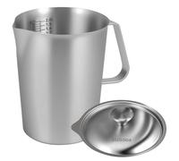 Milk Frothing Pitcher, 2L Stainless Steel Milk Jug with Measurement Mark and Lid, Metal Big Coffee Jug for Making Latte Art Cappuccino Coffee Espresso (2L)