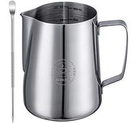 Milk Frothing Pitcher 32oz,Espresso Steaming Pitcher 32oz,Espresso Machine Accessories,Milk Frother Cup 32oz,Milk Coffee Cappuccino Latte Art,Stainless Steel Jug