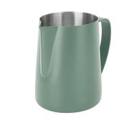 Milk Frothing Pitcher, 480ml 16oz Stainless Steel Steaming Pitcher Milk Frother Cup with Scale and Pointed Mouth for Cappuccino Latte Coffee Art, 4.4 X 3.5in (Dark Green)