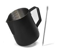 Black Stainless Steel Milk Frothing Jug with Latte Art Pen - 600mL