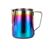Milk Frothing Pitcher Jug for Latte Art Rainbow Color Coffee Mugs Stainless Steel Milk Steaming Frother for Espresso, 350/600/900ml,600ml