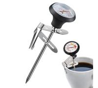 Milk Frothing Temperature - Meter Stainless Steel Probe Gauge with Clip | Coffee Temperature Meter Steaming Meat Cooking Food Water Oil Candy Frying Kitchen Bread Grill Cheese