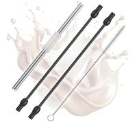 Milk Hose Set for Siemens EQ6 EQ7-2 Silicone Replacement Hoses with Stainless Steel Milk Tube and Cleaning Brush, Compatible with Siemens EQ6 Series 300/500/700 and Bosch VeroAroma Fully Automatic