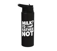 Milk I'd Rather Not - Funny Lactose Intolerant Stainless Steel Insulated Water Bottle