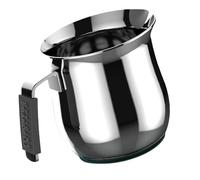 Milk Jug Cups 6, Turtleneck Line, 550 ml, 18/10 Stainless Steel Induction with Anti-Scald Silicone Handle, Officine Prandelli