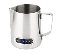 Milk Jug for Coffee Machine Use,600ml Small Stainless Steel Milk Frothing Pitcher with Thermometer Stainless Steel Suitable for Coffee, Latte & Cappuccino