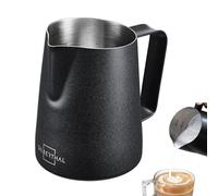 Milk jug stainless steel 350ml black - Professional barista accessory with latte art spout