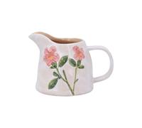 Milk Jug with Pink Meadow Flower Pattern, Stoneware Small Jug for Spring Easter Table Dining, Housewarming Gift, Afternoon Tea Kitchenware