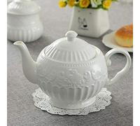 Milk jugBone China Tea Set Ceramic Embossed Teapot Coffee Pot White Porcelain Cup British Milk-1 Teapot