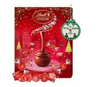 Milk Lindt Chocolate Advent Calendar 2025 - Luxury Red 24 Days Christmas Countdown Calendar 2025 Chocolates Gift Box 235g with Topline Tree Decoration. Gifts for Christmas