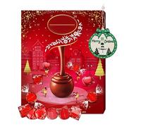 Milk Lindt Chocolates Advent Calendar 2025 - Luxury Red 24 Days Christmas Countdown Calendar 2025 Chocolates Gift Box 235g with Topline Tree Decoration. Christmas Gifts for Women