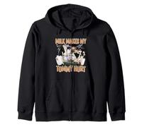 Milk Makes My Tummy Hurt Funny Meme Zip Hoodie