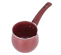 Milk Pan Coffee Pot 10cm Cooking Pot Mini Milk Butter Warmer Single Handle Soup Pan for Cooking (Red)