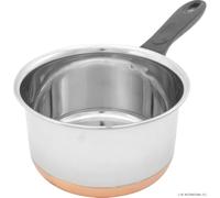 Milk Pan Copper Base Saucepan with Handle and Spout, Induction Hob Compatible Small Saucepan, Kitchen Cooking Pan for Heating Milk, Sauces and Soups, Easy Clean Design