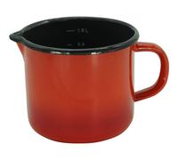 Milk Pan Saucepan Simmer Pot Rome 12 X 11 CM Enamel Red 1 L Pot Cooking Baking