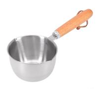 Milk Pan, Stainless Steel Oil Griddle Pan Mini Pot Cooking Butter Melting Saucepan with Wooden Handle(500ml)