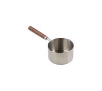 Milk Pan with Wooden Handle, 125ml/250ml Multifunctional Spout Oil Pot Dripping Sauce Pot, Stainless Steel Measuring Spoon Butter Melting Pan(250ML)