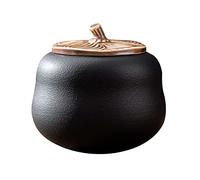 milk Persimmon Sugar Bowl With Lid, Ceramic Tea Pot, Tea Storage Jar, Sugar Pot, 300ml/10.6oz Small Spice Jar-Red-300ml pot ( Color : Black , Size : 300ml ) seasoning jars ( Color : Gold , Size : 300m