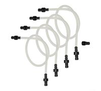 Milk Pipe Set 4-Pack with 8 Connectors for Coffee | 4-pack 38cm hoses, 8 connectors included, transparent view, heat resistant, easy plug-and-play install
