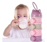 Milk Powder Dispenser, 3/4 Layers Formula Milk Storage Container with Silicone Handle, Detachable Portable Non-Spill Baby Feeding Travel Storage Container for Outdoor Travel Activities