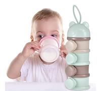 Milk Powder Dispenser, 3/4 Layers Formula Milk Storage Container with Silicone Handle, Detachable Portable Non-Spill Baby Feeding Travel Storage Container for Outdoor Travel Activities
