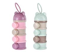 Milk Powder Dispenser, 3/4 Layers Formula Milk Storage Container with Silicone Handle, Detachable Portable Non-Spill Baby Feeding Travel Storage Container for Outdoor Travel Activities