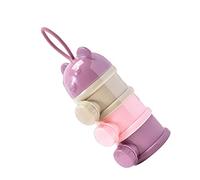 Milk Powder Dispenser, 3/4 Layers Formula Milk Storage Container with Silicone Handle, Detachable Portable Non-Spill Baby Feeding Travel Storage Container for Outdoor Travel Activities