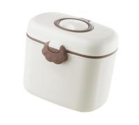 Milk Powder Dispenser, Cute Plastic Sealed Double Layer Safe Dispenser for Outdoor Travel (White)