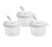 Milk Powder Dispensers, 3 Pack Containers Tiny to Tots 0M+ BPA Free, 3 Separate Compartment Baby Formula Portioning Storage Containers (White, 3 Pack)