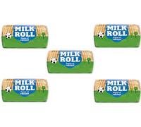 Milk Roll Soft White Bread 400g Pack of 5, Ideal for a wide range of uses, from packed lunches and sandwiches to toast and snacks, suitable for the whole family.